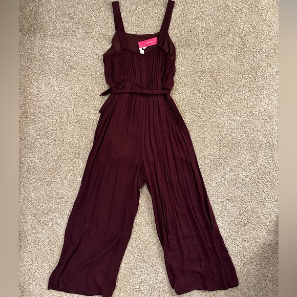 NWT Square Neck Burgundy Jumpsuit - Picture 4 of 5